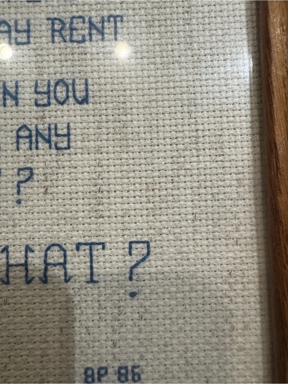 Vintage Framed Needlepoint Cross Stitch Wall Art - Home Accents thrift antique
